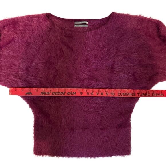 Anthropologie Ember Eyelash Fuzzy Burgundy Sweater Women’s Size XS - Picture 6 of 7